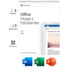 MICROSOFT - Office Hogar y Estudiantes 2019 1 PC ESD