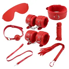 GENERICO - Camtoyz Kit Bondage Capri Rojo Antifaz Amarres y Accesorios para Juego de Roles Parejas