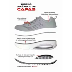 TELEVENTAS COM - Tenis Fitness Ultralivianos Con Cámara De Aire Gris