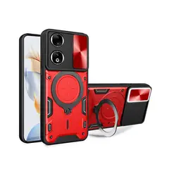 GENERICO - Estuche Proteccion Camara Con Soporte Para Honor X7B Rojo