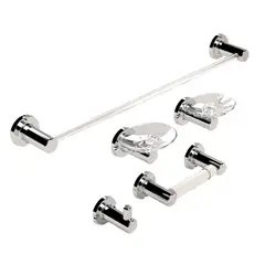 GENERICO - Juego Accesorios Para Baño Salento Plateado X6