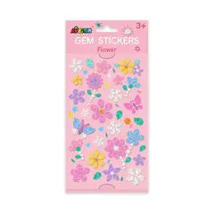 JUGANDO Y EDUCANDO - Set De Arte Y Manualidades Stickers De Gemas Flores Niñas