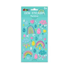JUGANDO Y EDUCANDO - Set De Arte Y Manualidades Stickers De Gemas Arcoíris Niñas
