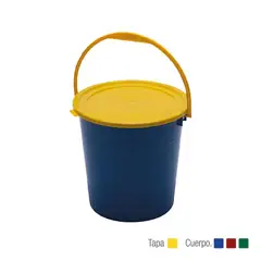 RIMO - Balde Plastico 10 Litros Con Tapa Color Surtido