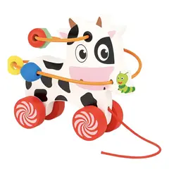 GENERICO - Juguete De Arrastar De Madera Montessori Vaca Bebes