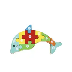 GENERICO - Rompecabezas Pequeño Delfin Madera Didactico Numeros