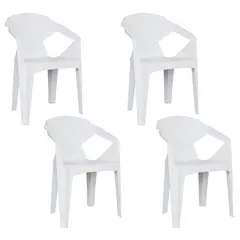 MOBLIHOUSE - Set X4 Sillas Diamante Auxiliar Reposabrazos Para Exterior