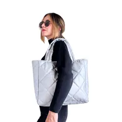 INCO - Bolso para Mujer Tote Bag Plata 01