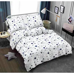 SIRENITAS - Juego de sabanas Cama Sencilla Blanco Estrellas