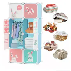 GENERICO - Armario Closet De Niños Multifuncional Grande Infantil Rosado