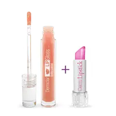 DERM CLAR - Kit Labios de impacto Lipgloss y Barra Labial de ácido hialurónico Sandía