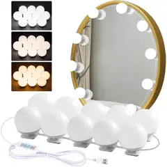 GENERICO - Luces de tocador espejo con 10 bombillas LED regulables