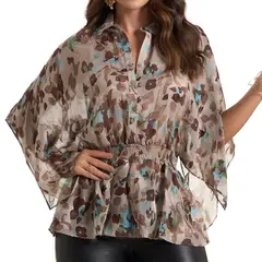 CROYDON - Blusa stains Café para Mujer