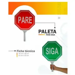 GENERICO - Paleta De Pare - Siga De 45X45 Reflectiva