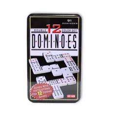 SWISSHOME DR HOFFMAN - SET DE DOMINOES DOBLE X 12 EN CAJA METALICA DE LUJO