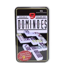 SWISSHOME DR HOFFMAN - SET DE DOMINOES X 9 ESTUCHE DOBLE EN CAJA METALICA DE LUJO