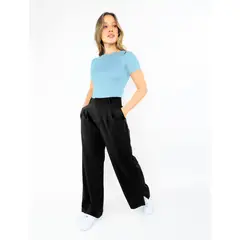 MOLGOA - Body para Mujer Manga Media - Antoniette Azul bebé