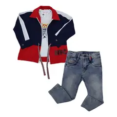 2 1 BABYS COMPANY - Conjunto Con Chaqueta Niño Roja o Verde Tallas 1T y 4T._.