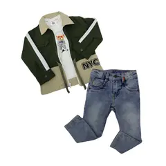 2 1 BABYS COMPANY - Conjunto Con Chaqueta Niño Roja o Verde Tallas 1T y 4T._.
