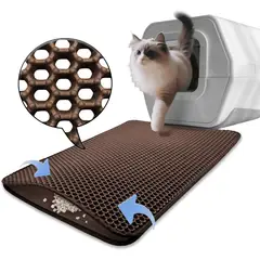 GENERICO - Tapete Recolector Arena Doble Capa Para Gatos Talla L Café