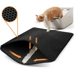 CATLIKE - Tapete Recolector Arena Doble Capa Para Gatos Talla L Negro