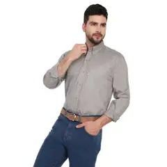 LEC LEE - Camisa Basic Manga Larga para Hombre - Gris Claro-
