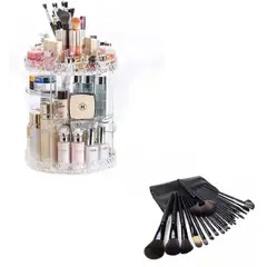 GENERICO - Organizador De Acrilico giratorio Para Maquillaje y brochas 24 piezas