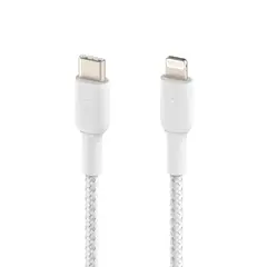 BELKIN - Cable USB-C a Lightning - 1M - Trenzado - Blanco