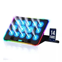 KLIM - Base Refrigerante Gamer Portatil Pc Con 14 Ventiladores Rgb