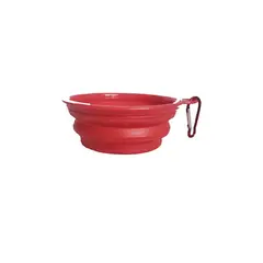 SOLEPET - TAZON DE SILICONA PORTATIL PEQUEÑO PARA PERROS-ROJO