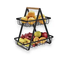 GENERICO - Canasta Organizador De Fruta Y Verduras 2 Niveles Estante