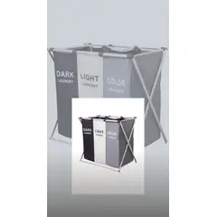 GENERICO - Cesto Organizador De Ropa Sucia 3 Compartimientos Canasta