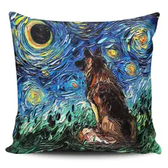 TAYRONA STORE - Funda Cojin Sin Relleno Noche Estrellada Perro Pastor Aleman 05
