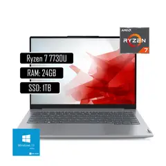 LENOVO - V14 AMD RYZEN 7 7730U - Ram 24GB DDR4 - 1TB SSD - WIN 11 Home 14" - RJ45