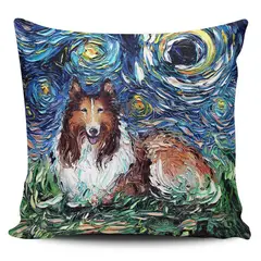 TAYRONA STORE - Funda Cojin Sin Relleno Noche Estrellada Perro Collie