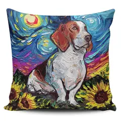 TAYRONA STORE - Funda Cojin Sin Relleno Noche Estrellada Perro Basset Hound 02