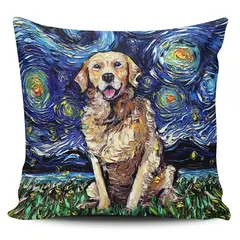 TAYRONA STORE - Funda Cojin Sin Relleno Noche Estrellada Perro Golden Retriever
