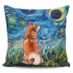 TAYRONA STORE - Funda Cojin Sin Relleno Noche Estrellada Shiba Inu