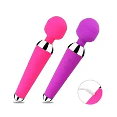 GENERICO - Vibrador Tipo Hitachi 10 Velocidades Recargable USB Rosado