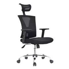 GENERICO - Silla de oficina presidencial tapizada en malla cabecero 2d - negra