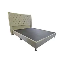 GENERICO - Base cama con espaldar color beige 140 x 190