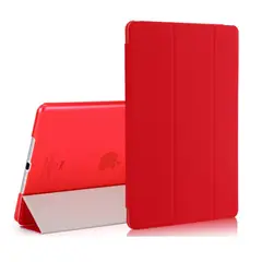 GENERICO - Estuche Para iPad 9.7 2, 3 y 4 Generacion + Vidrio Ceramico - Rojo