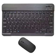 GENERICO - Kit Teclado Bluetooth y Mouse Inalámbrico Recargable Color Pastel Negro