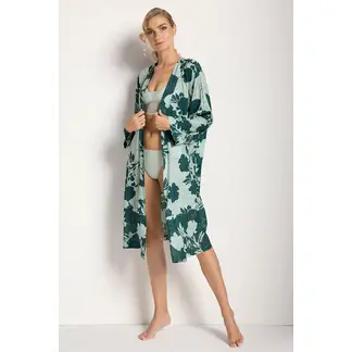 TOUCHE LINGERIE - Kimono midi elaborado en viscosa con estampado floral