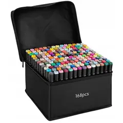 ONE PIXEL - Set Colores Marcadores Doble Punta Pincel Principiantes 168 PCS