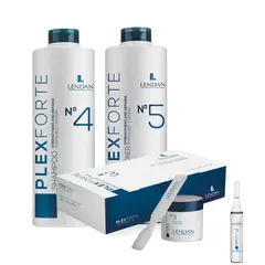 GENERICO - Caja de ampolletas x6 con Shampoo y Acond Litro Lendan Plex Forte