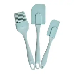 GENERICO - Set x 3 espatulas de silicona para cocina color menta