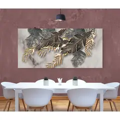 TAYRONA STORE - Cuadro En Lienzo Para Comedor Hojas 189 150x70cm