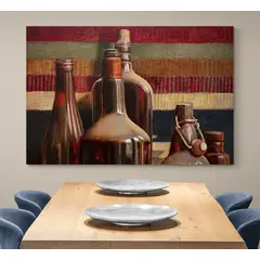 TAYRONA STORE - Cuadro En Lienzo Para Comedor Bodegon Botellas 175 50x35cm.