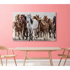 TAYRONA STORE - Cuadro En Lienzo Para Comedor Caballos 128 150x100cm